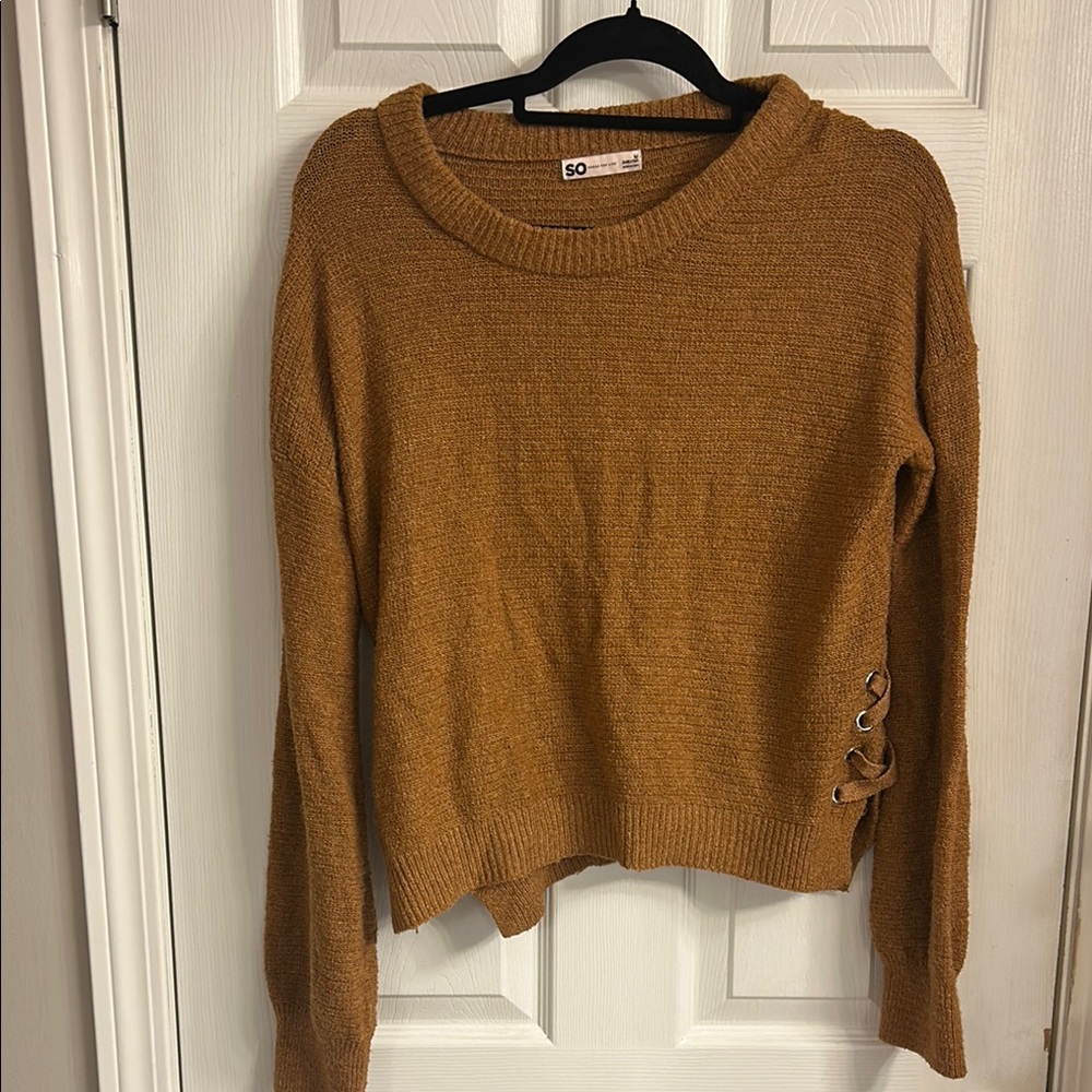 SO Brown Crew Neck Sweater Cozy Essential